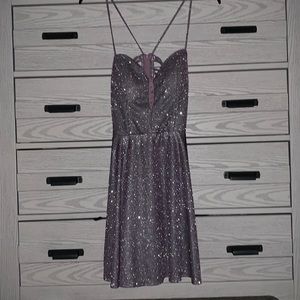 BDarlin Size 7/8 holographic, open-back, cocktail/homecoming dress
